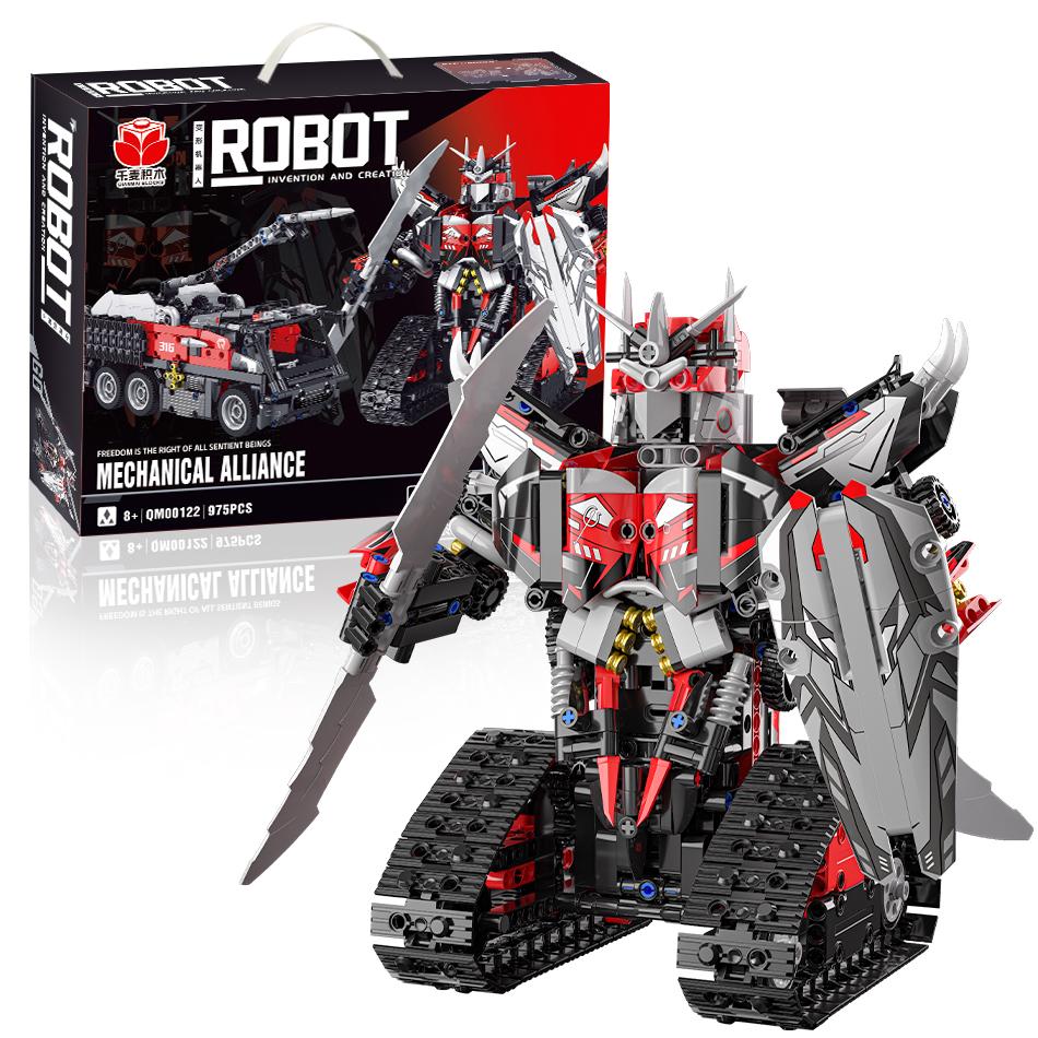 975pcs 2 In 1 City Technical RC Robot Truck Car Building Blocks Remote Control Rescue Vehicle Bricks Toys For Kids Gifts