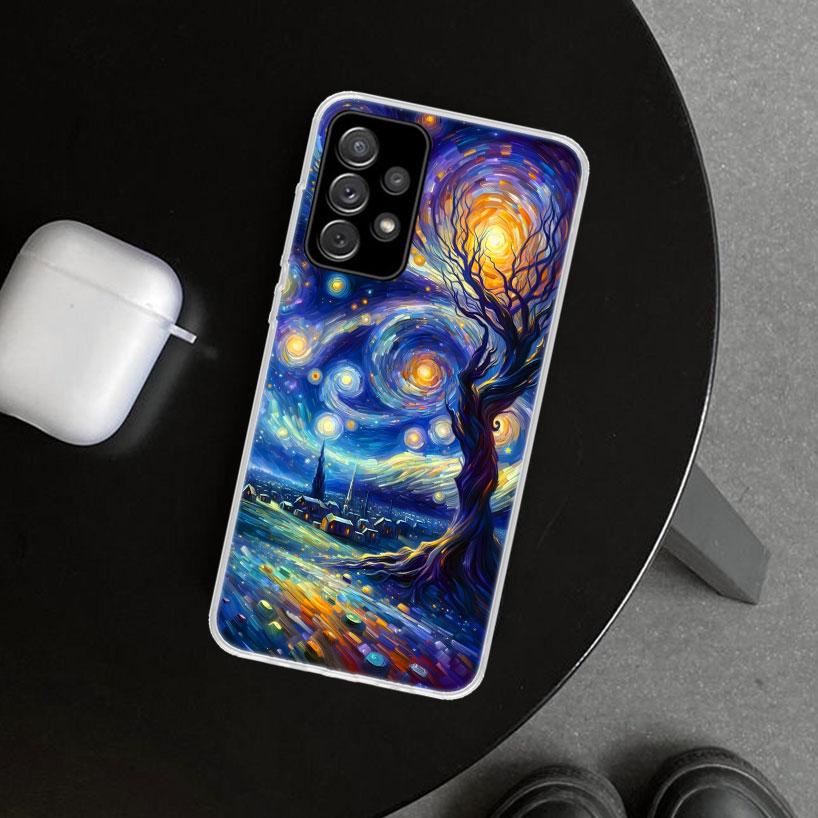Чехол для телефона «Звездная ночь» Ван Гог для Samsung Galaxy A12 A22 A32 A52 A72 A02S A51 A50S A31 A20S A10S Note 20 Ultra 10 P