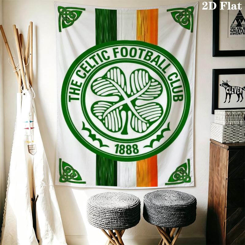 Celtic Football Club Wall Tapestry Aesthetic Wall Hanging Printed Fabric Blanket Decorative Tapestries for Bedroom Living Room Home Decor