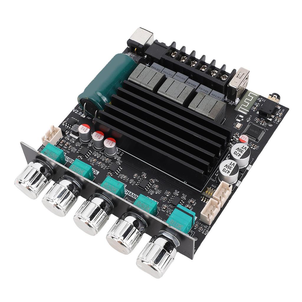 Плата усилителя мощности Bluetooth 5.1 2.1 канала 100 Вт+100 Вт+200 Вт Модуль цифрового звукового усилителя мощности для сабвуфера