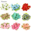 100PCS 2CM Artificial Silk Mini Rose Flowers Heads Make Satin Ribbon DIY Craft Scrapbooking Applique For Wedding Decoration