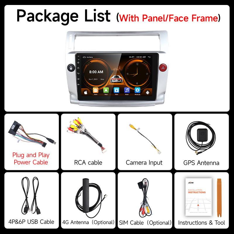 JIUYIN 4G Android 2DIN DSP Car Radio Multimedia Video Player for Citroen C4 C-Triomphe C-Quatre 2004-2014 Navigation GPS Carplay