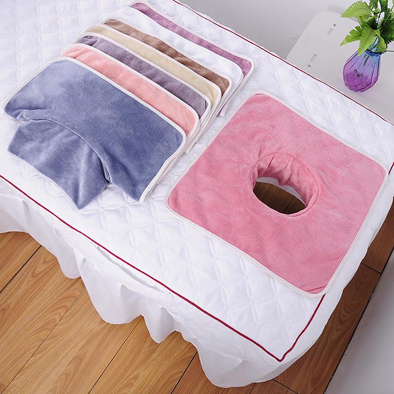 35*35 Cm Thickened Beauty Spa Massage Table Planking Face Towel With Hole Bed Bandana
