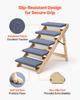 VEVOR Wood Pet Stairs, 5-Step Dog Stairs for Beds, Sofa & Cars, 68 kg Load Capacity, Floded Flat Design