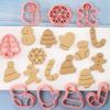 8Pcs Christmas Cookie Cutter Food-grade Cartoon Christmas Tree Snowflake Shape Baking Mold for Home Festive