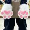 Kawaii Squeaking Plush Cat Paw Gloves For Men Women Costume Cosplay Thicken Cute Cartoon Cat Claw Mittens Party Accessories