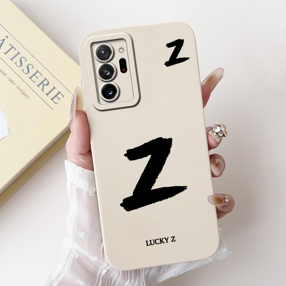 Для Samsung Galaxy Note 20 Ultra Note20 Счастливой Первой Буквой Чехол для Телефона Для Samsung Note 20 20Ultra 5G Мягкие Силиконовые Чехлы