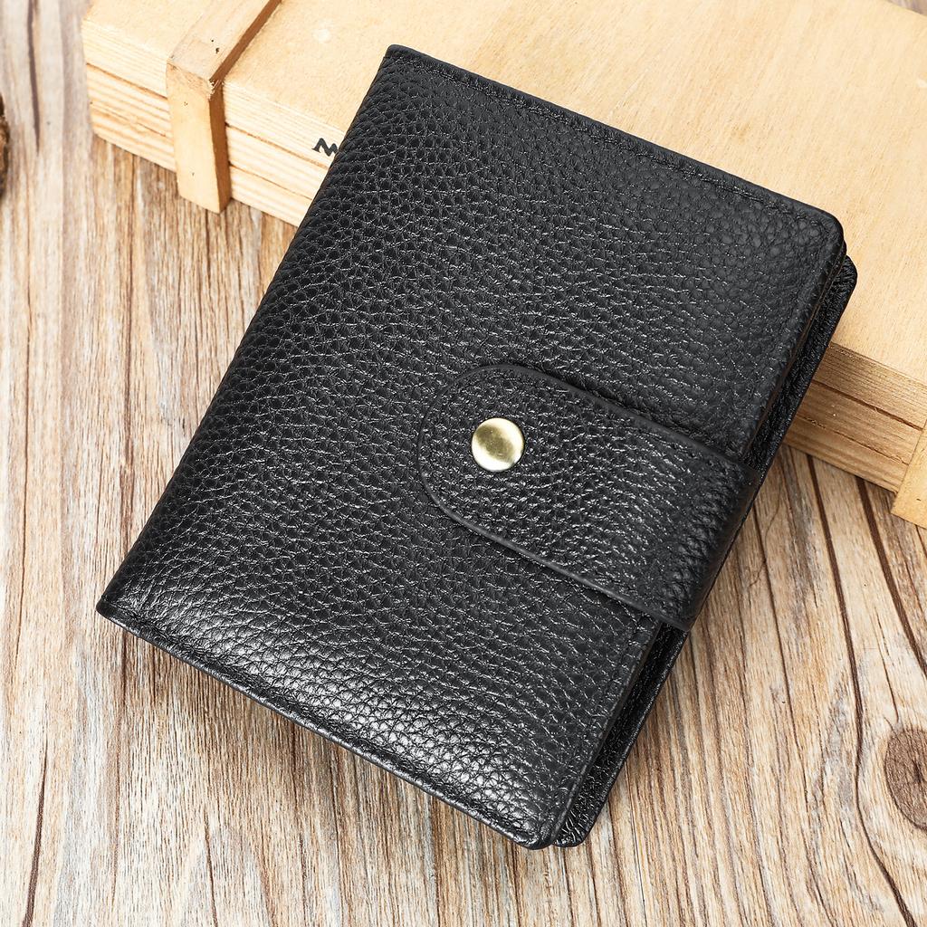 Vintage RFID Genuine Leather Men's Wallet Cowhide Multifunctional Money Clip Premium Feeling Genuine Leather Clutch Bag Tide