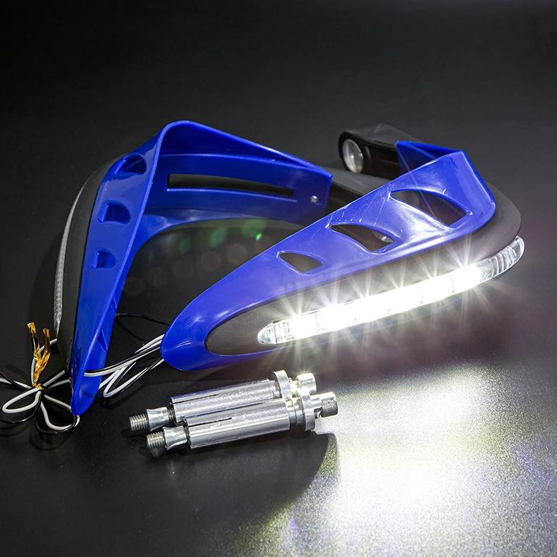 LED Flashing Motorcycle Hand Guards - Waterproof Turn Signal Covers for Street Bikes & Dirt Bikes, Durable ABS Material
