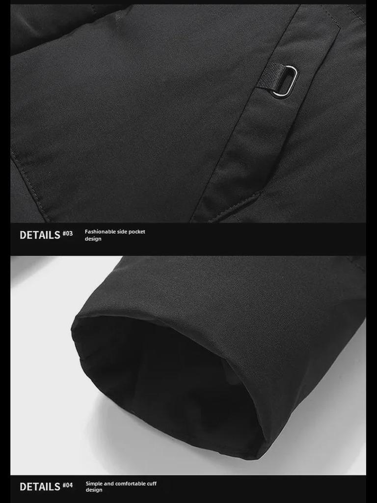 2023 Men's Winter Mid-Length Thickened Cotton Coat - Korean Style Trendy & Warm