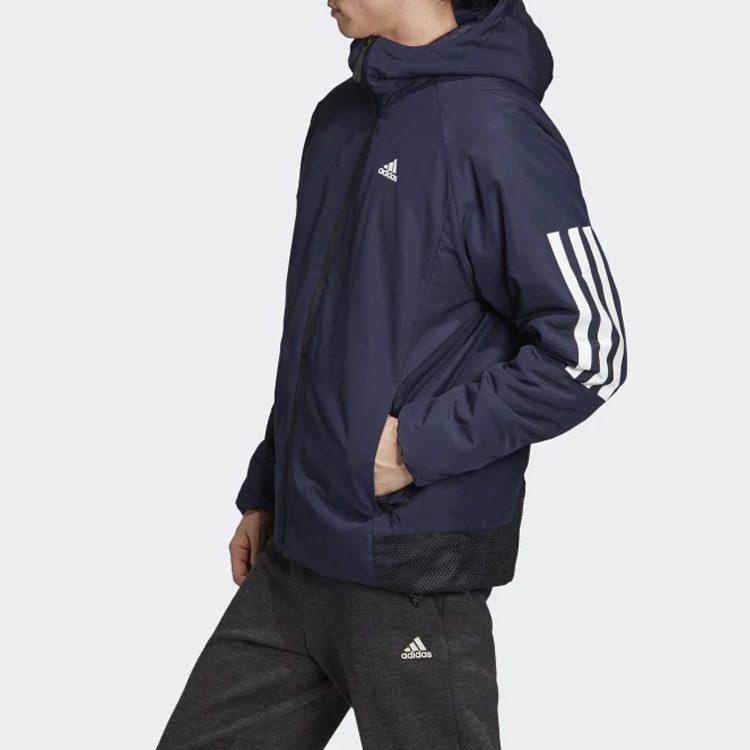 adidas Зимняя мужская пуховая куртка 3 полоски Legend Ink DZ1408