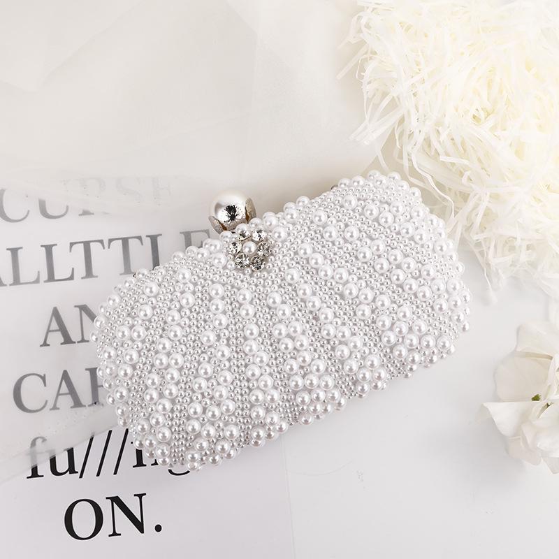 Elegant Pearl Chain Shoulder Evening Bag - Trendy European and American Style