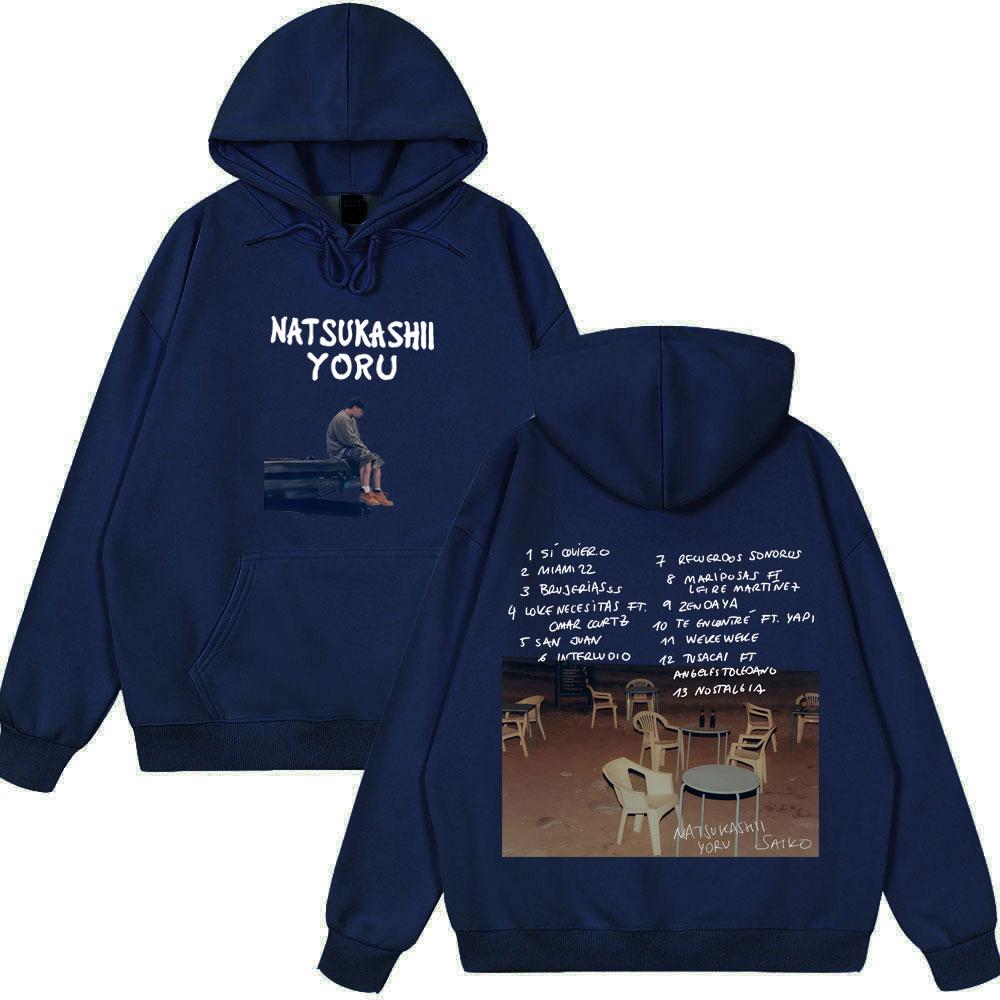Rapper SAIKO Natsukashii Yoru 2025 New Album Couple Hoodies Winter Harajuku Sweatshirt Men's Hip Hop Hoodie Couple Style Clothes