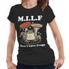 NEW MILF Tshirt Man I Love Frogs Semi Fitted Ladies Cottagecore Froggy Retro