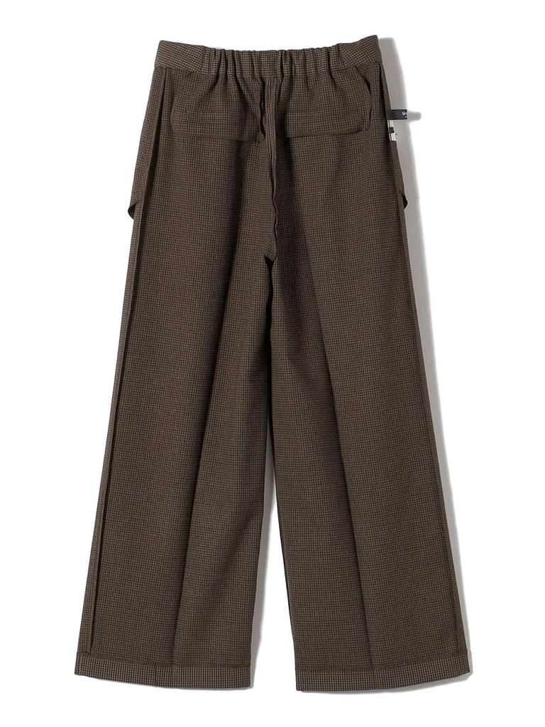 Цвета Кораблей Машинная Стирка Флисовая Подкладка Клетка Широкие Брюки, 223170015, Коричневый, Средний