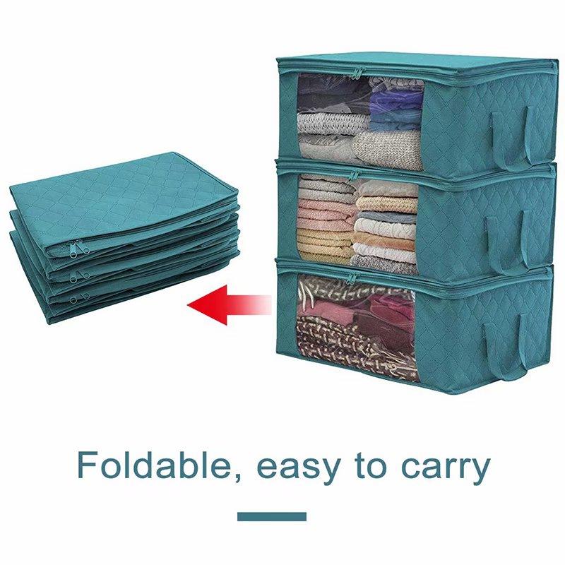 1/2/3Pcs Clothing Wardrobe Organizer Bag Clothes Blanket Quilt Closet Box Bag Home Foldable Storage