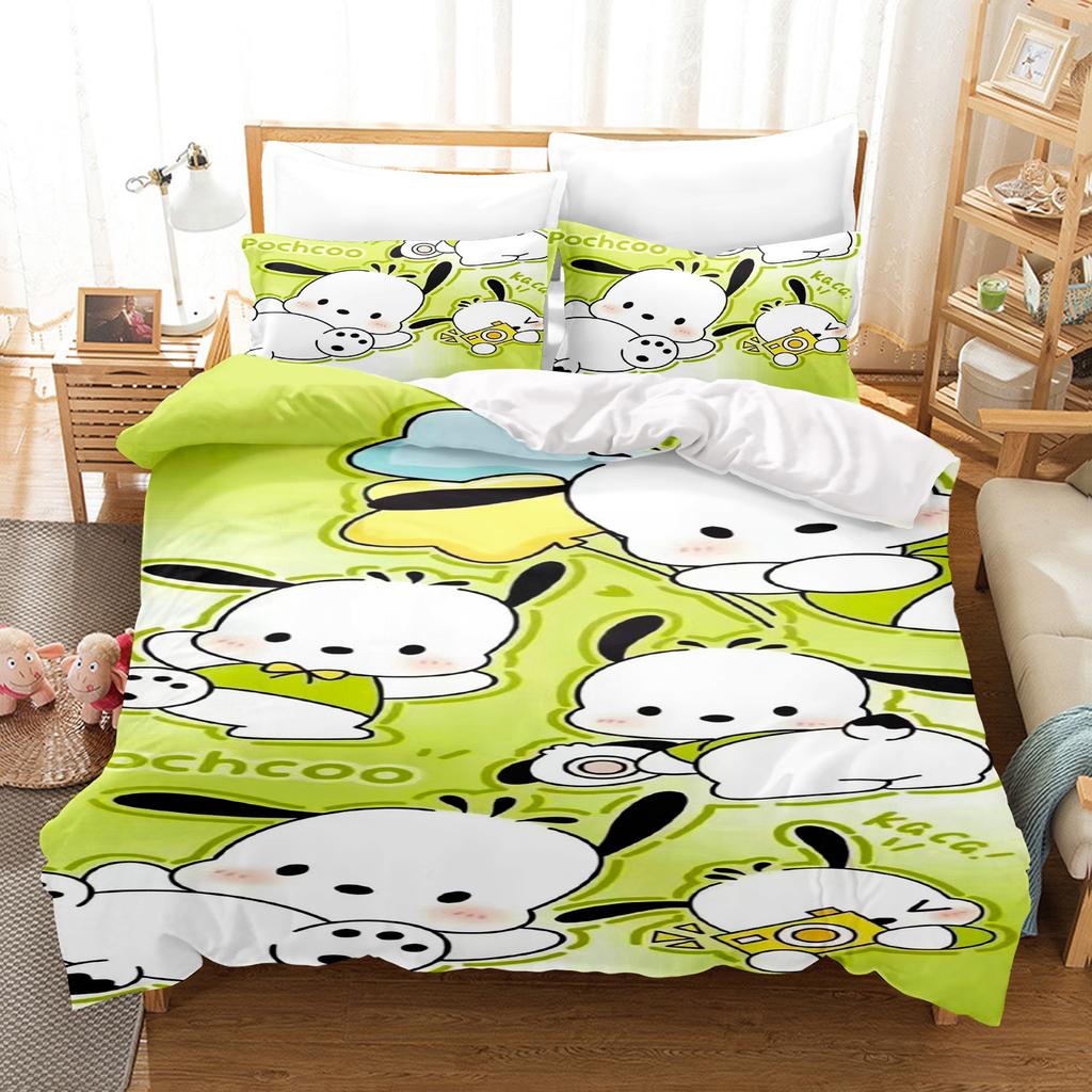 Поччако Комплект пододеяльника Постельное белье Милый Принтованный Мультяшный Пододеяльник Комплекты одеял 3 предмета 1 Пододеяльник Кинг-сайз