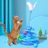 Turntable Cat Toy Cat Toy with 3 Toy Balls Cat Tower with Spinning Balls for Indoor Cats 3-tier Roller Track Teaser