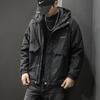 Ветрозащитная куртка для улицы, куртка с хлопковой подкладкой, мужская свободная куртка большого размера, модная брендовая, утепленная и защищенная от холода, куртка с капюшоном, на хлопковой подкладке