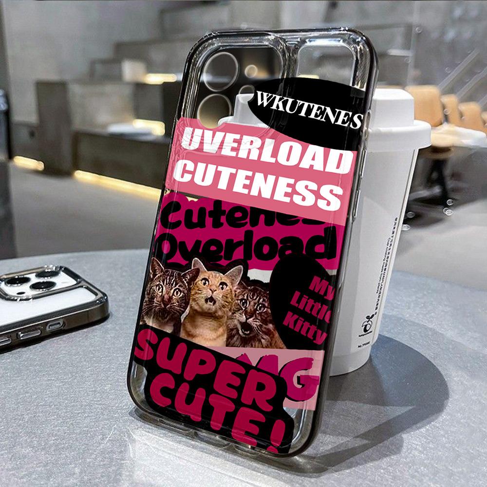 Чехол для телефона Cat для iPhone 13, чехлы для iPhone 11, 16 Pro Max, 14, 15, 12 XR, 13pro, 16pro, 16promax, 13promax, мягкие прозрачные чехлы из ТПУ, Fundas