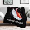 Just a Woman Who Loves Reading Throw Blanket Ultra Plush Cozy Blanket for Napping Sleeping