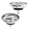 2 Pcs Sink Covers Stainless Steel Filter Anti-clog with Center Knob Rubber Stopper Bottom Kitchen Dual Use Sink Drain Strainer Sink Drain Stoppers