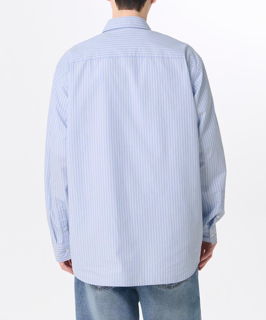 MUSINSA STANDARD Relaxed Shadow Stripe Poplin Shirt [Sky Blue/Stripe]