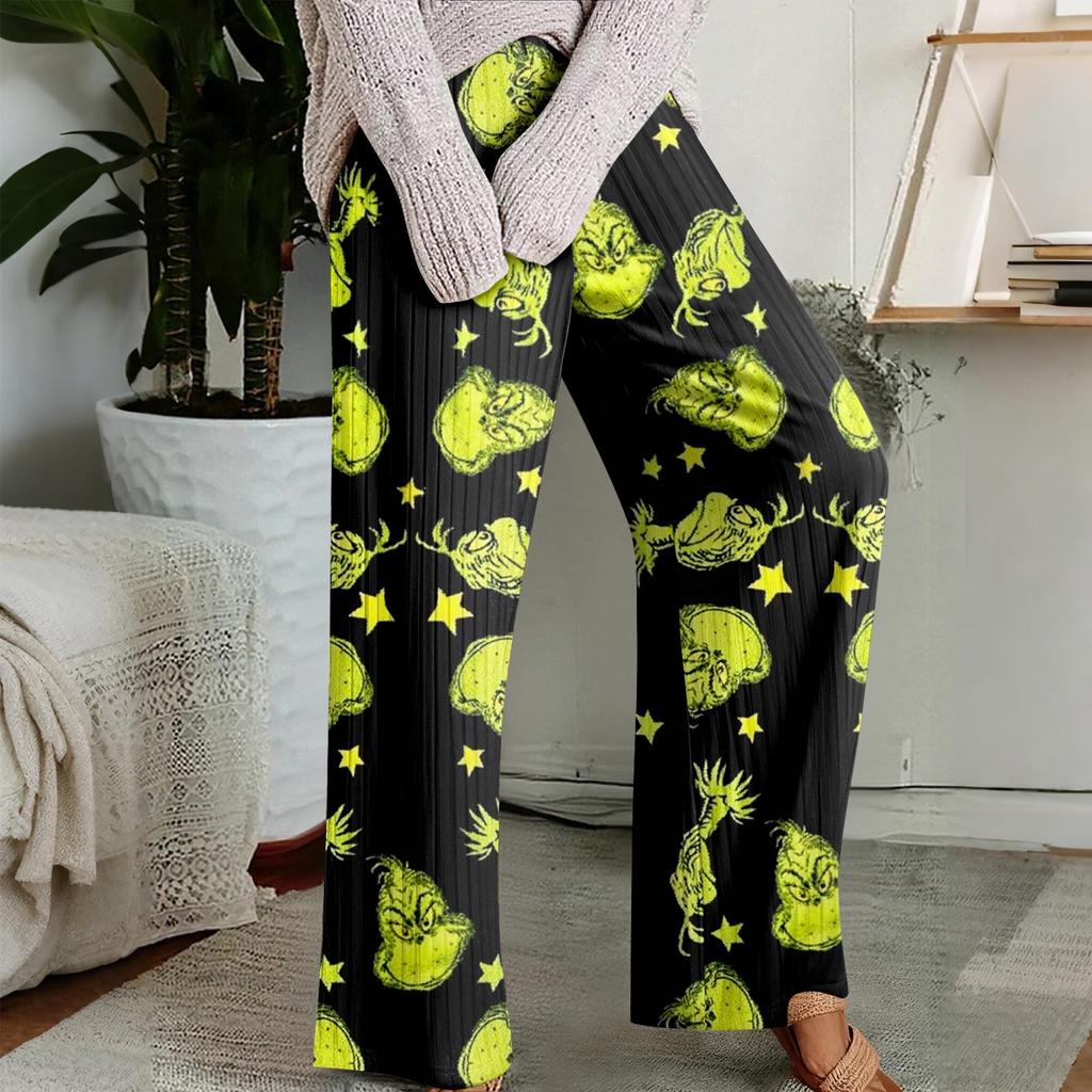 Pajama Pants, Sleepwear, Casual Drawstring Elastic Waist Pants, Comfortable Straight-leg Loose Pants