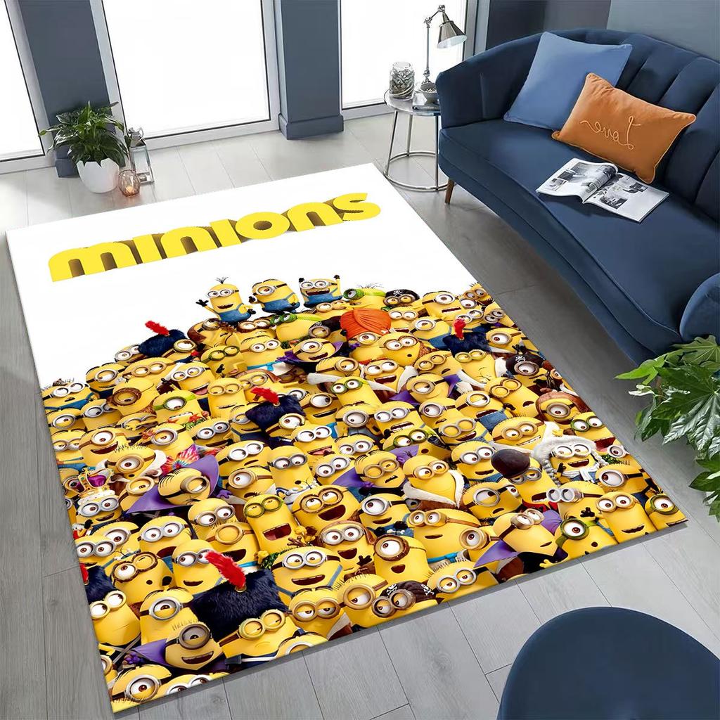 3D Cartoon Minions Despicable Me Rug for Bedroom Living Room Sofa Home Doormat Decor, Large Kids PLAY Non-slip Floor Mat Gift