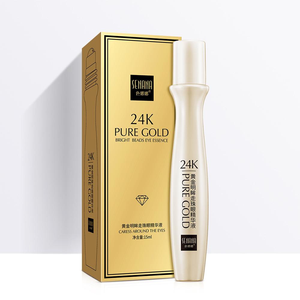 24K Gold Bright Roll-on Eyes Serum Moisturizing Water Rolling Eye Cream