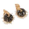 Woman Indian Bell Earrings Dangle Style Gold Plated Artifical Pearl Fashion Earrings Accessory