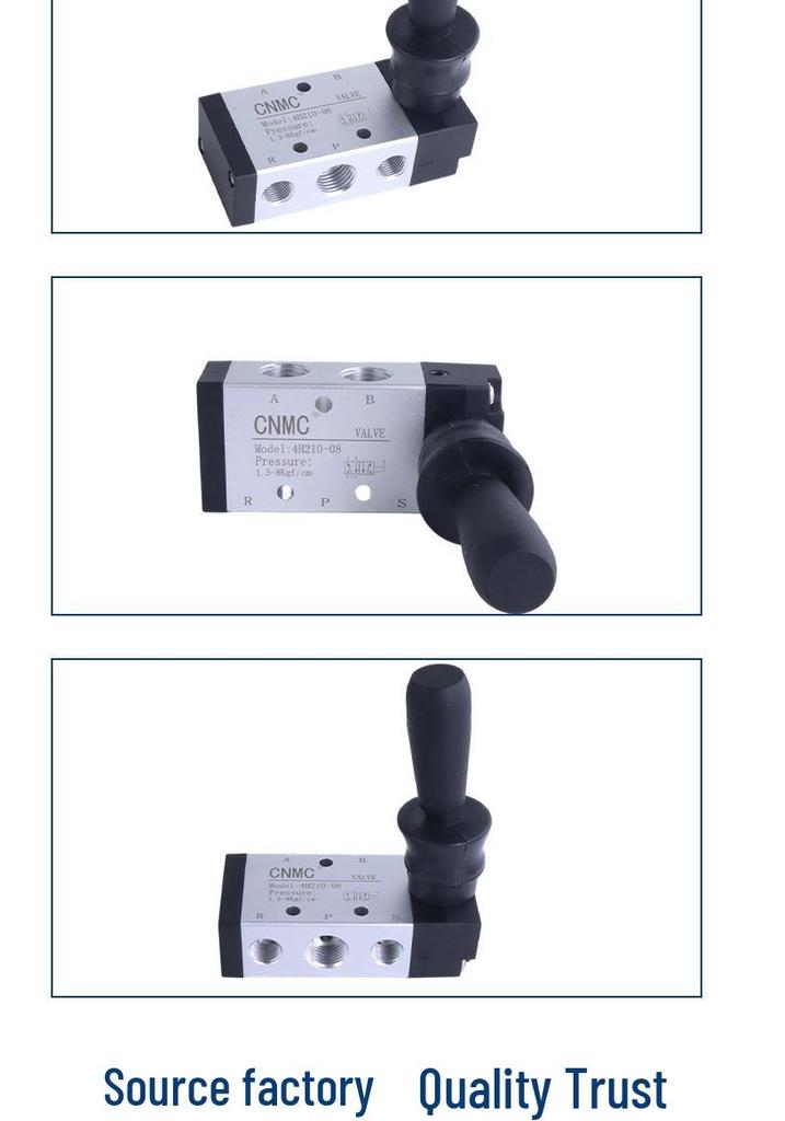 Two-position, five-way pneumatic hand lever valve for smooth, responsive manual control.