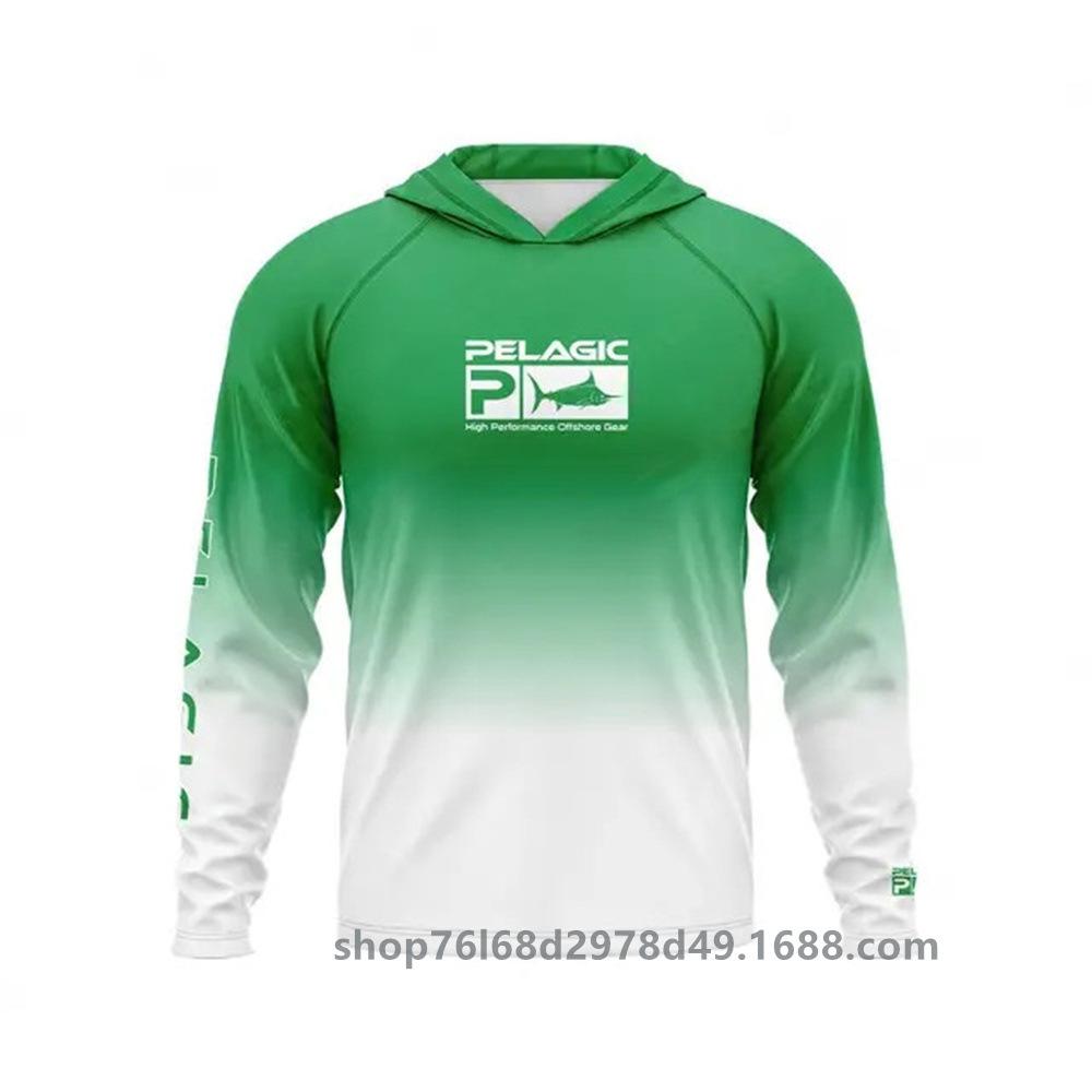 Pelagic fishing suit UPF50 long-sleeved T-shirt hoodie quick-drying breathable sunscreen supports customization