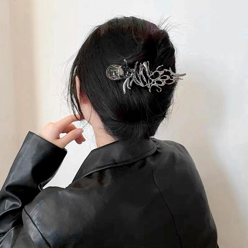 1 шт. металлический зажим для волос, нескользящий, персональный зажим в виде акулы, жидкий, выдолбленный, крепкий, захватывающий волосы, зажим в виде утконоса