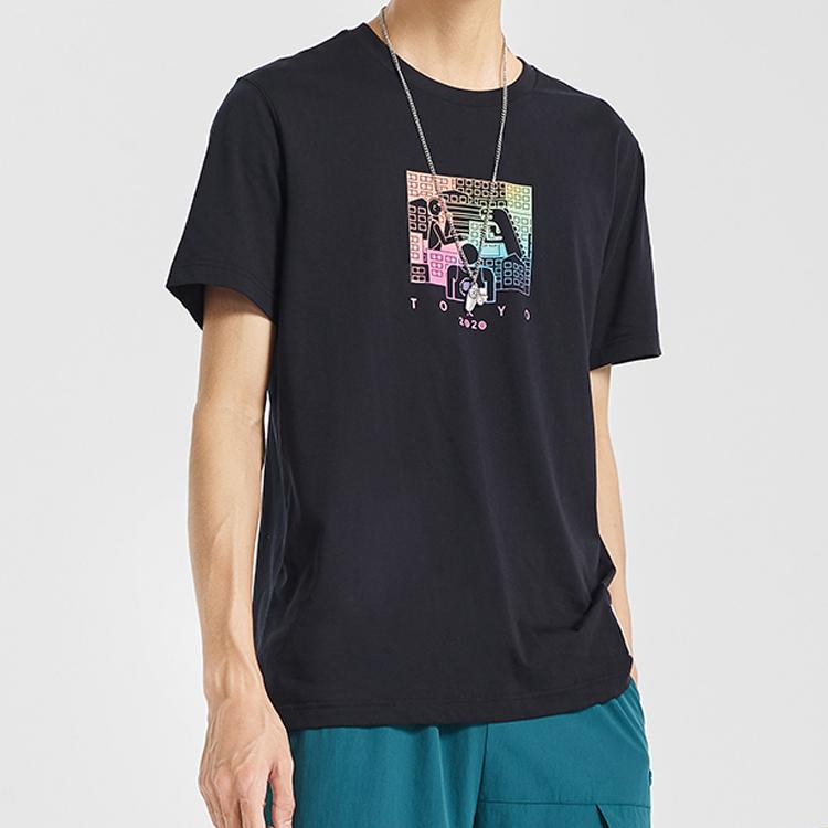 Футболка с коротким рукавом баскетбольной серии Li Ning Badfive, мужская, черная AHSQ529-2