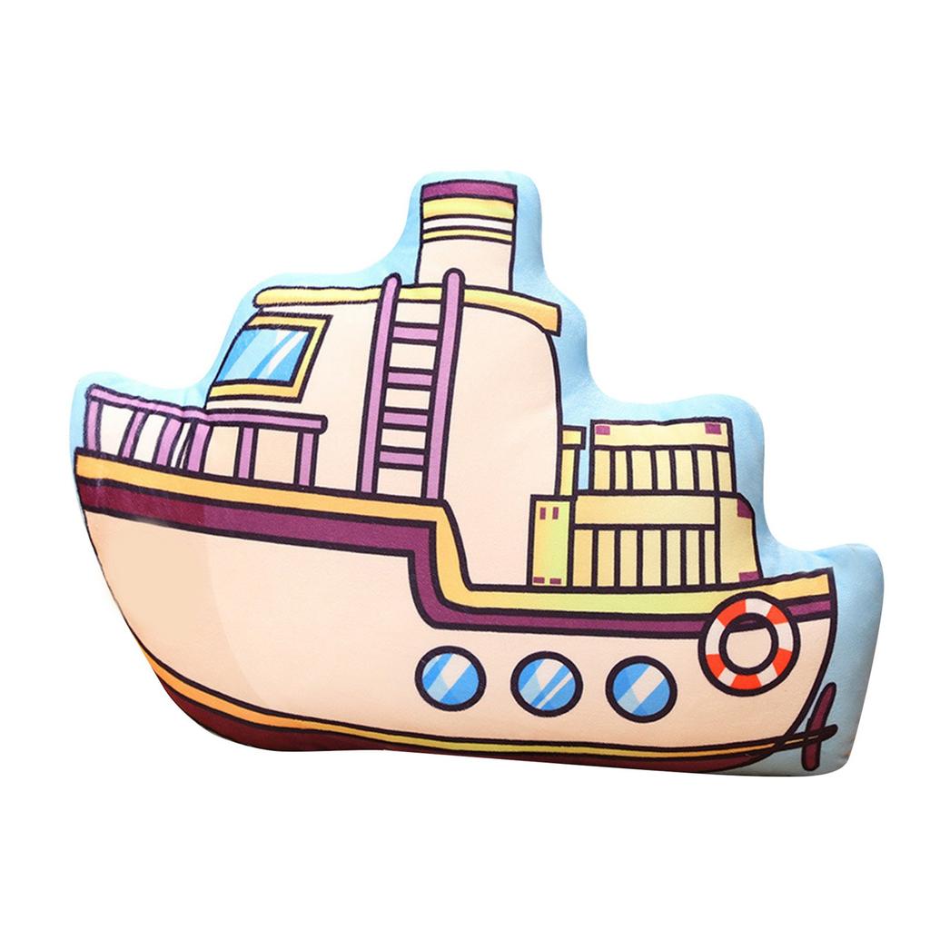 Подушка с изображением мультяшной машины, креативная двухсторонняя плюшевая игрушка с изображением транспорта, подушка для раннего развития в детской комнате