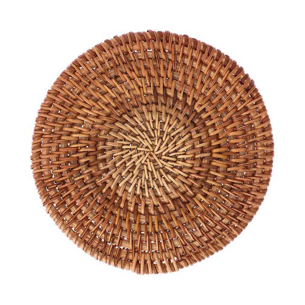 Round Kitchen Handmade Cup Mats Table Padding Bowl Pad Rattan Coasters