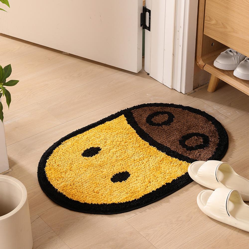 New Creative Pumpkin Flocking Non-Slip Absorbent Bathroom Door Mat