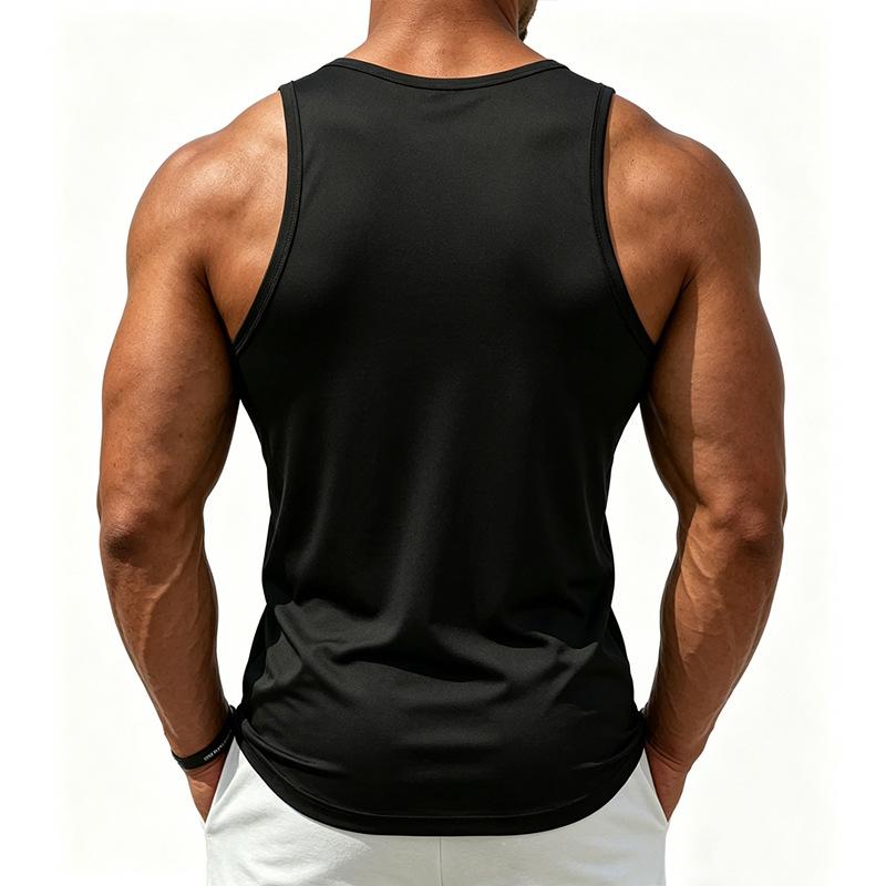 Men S Sleeveless Sports Vest Solid Color Casual Summer