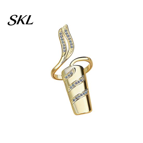 Non-scratch Nail Ring Universal Fit Ring, Lightweight Adjustable Opening Finger Jewelry, Versatile Geometric Design for Protecting Manicure