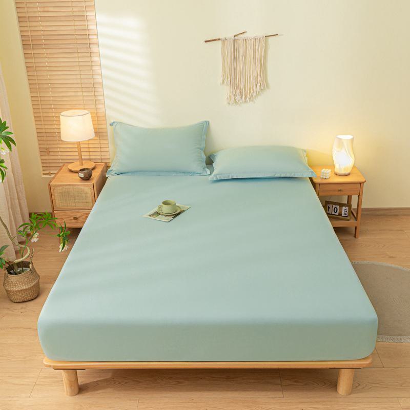 Soft and Smooth Solid Color Sanded Cotton Bed Sheet for Single and Double Beds, Offering Comfort and Protection Against Dust.