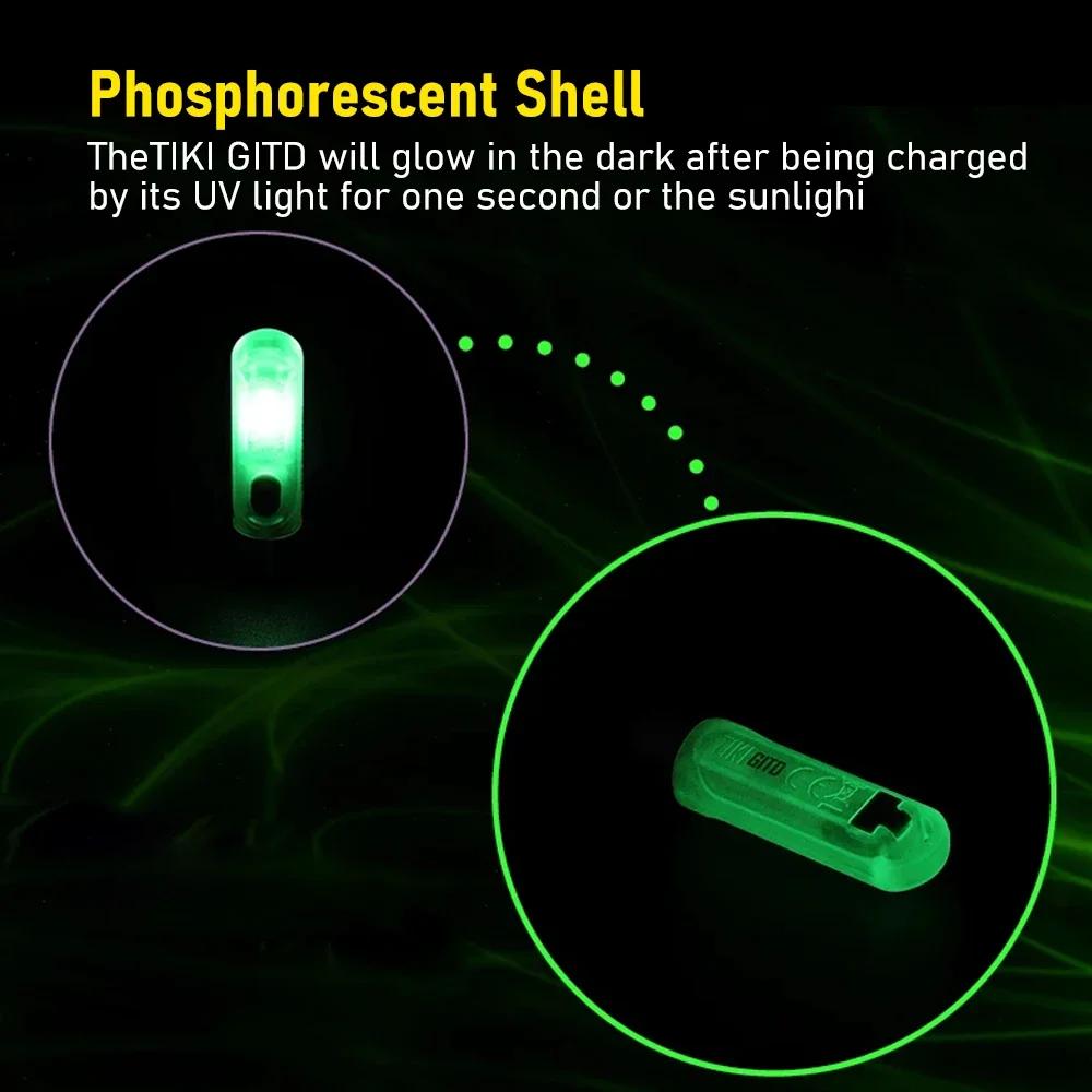 Original NITECORE TIKI GITD Flashlight Keychain Light MINI Night Light EDC Flashlight Torch Work Light Pocket Torch Luminous