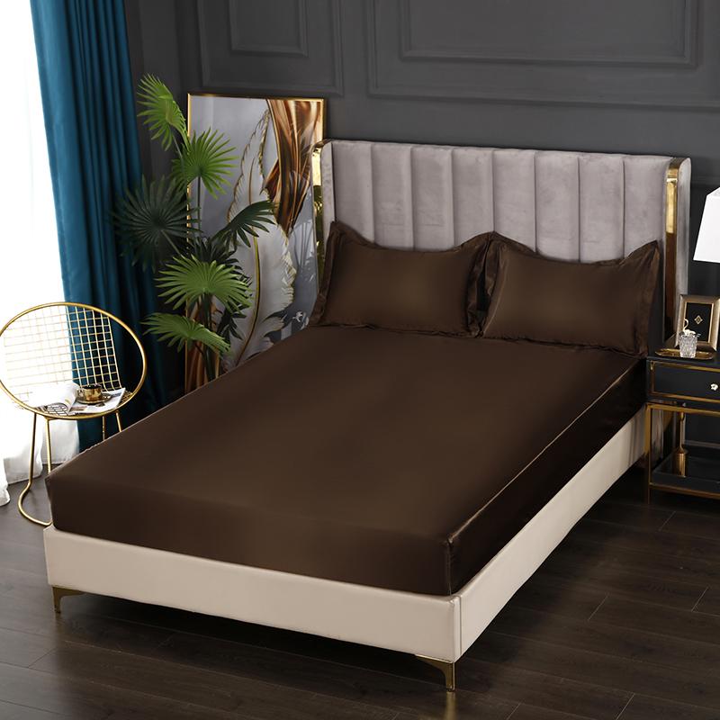 Новая атласная простыня в европейском стиле, наматрасник из искусственного шелка, эластичная лента, простыня King 140x200 160x200, без наволочки, постельные принадлежности