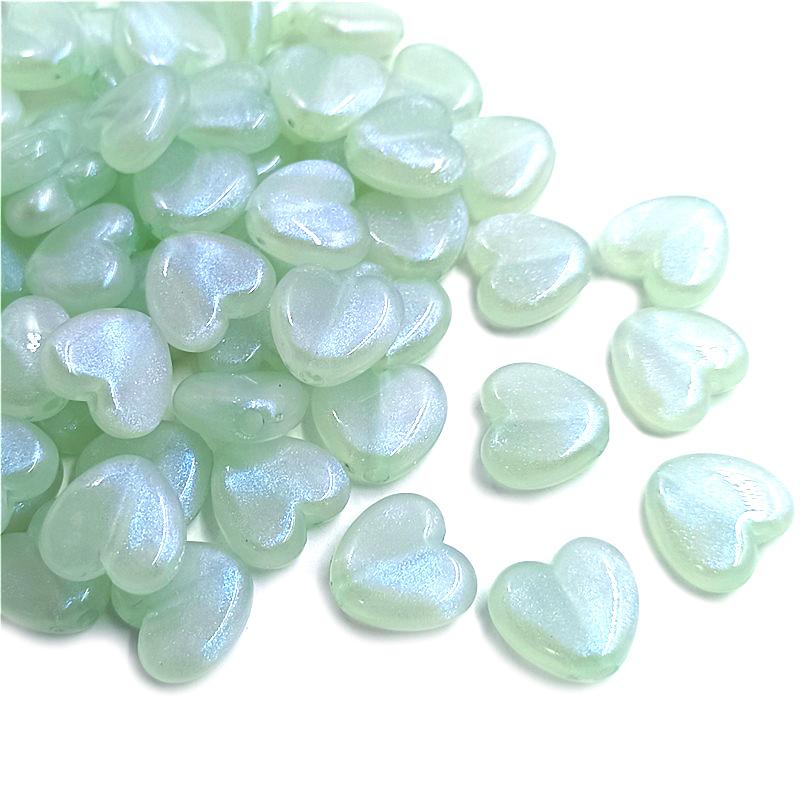 Material Round Pendant Charms Bowknot Rabbit Flat Love Heart Beads 10Pcs Fluorescent Handmade DIY Jewelry Accessories Arcylic Fashion Accessories