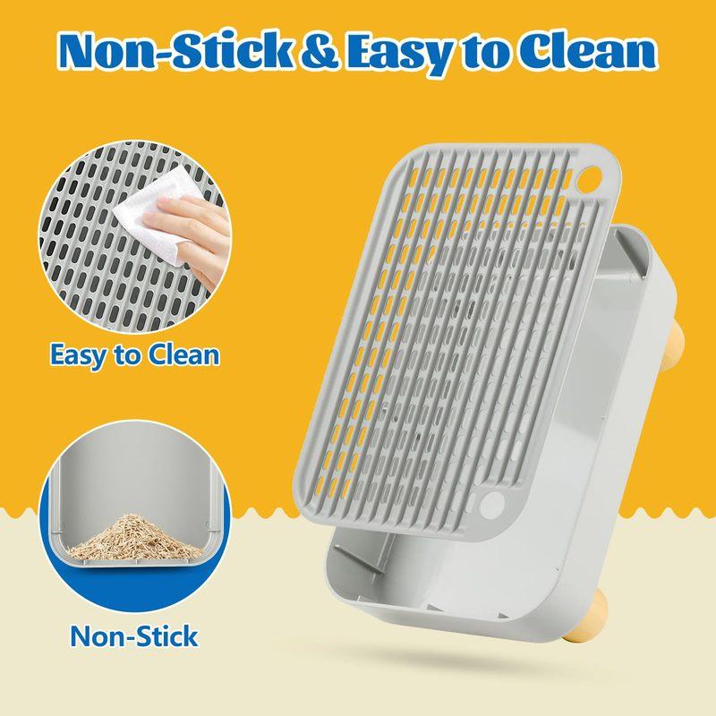 Cat Litter Box Step Stool with Catcher Ramp for Elderly Cats Mesh Tray Fits Most Litter Boxes 30 x 20 x 9 Cm for Small