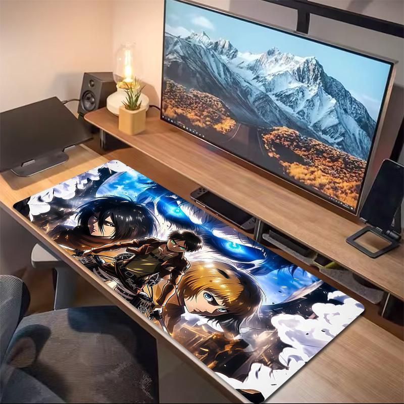 Attack on Titan Print Cushion Non-slip Laptop Tablet Big Mousepad XXL Mat Mini PC Playmat With Lock edge