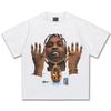 2025 Мужская и женская футболка Asap Rocky американский хип-хоп ретро принт мода свободная уличный стиль 100% хлопок с круглым вырезом короткий рукав