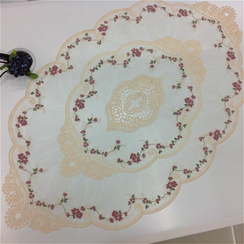 Европейская пасторальная кружевная вышивка овальная роскошная скатерть для гостиной журнальный столик диван подлокотник чехол ткань банкетная вечеринка Tapete