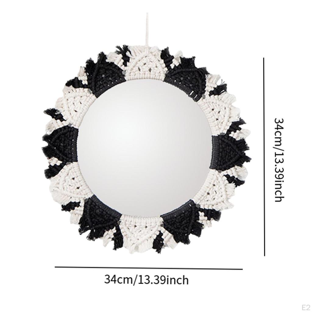 Макраме настенное зеркало в стиле бохо фермерский дом прихожая художественный орнамент квартира небольшое украшение общежитие