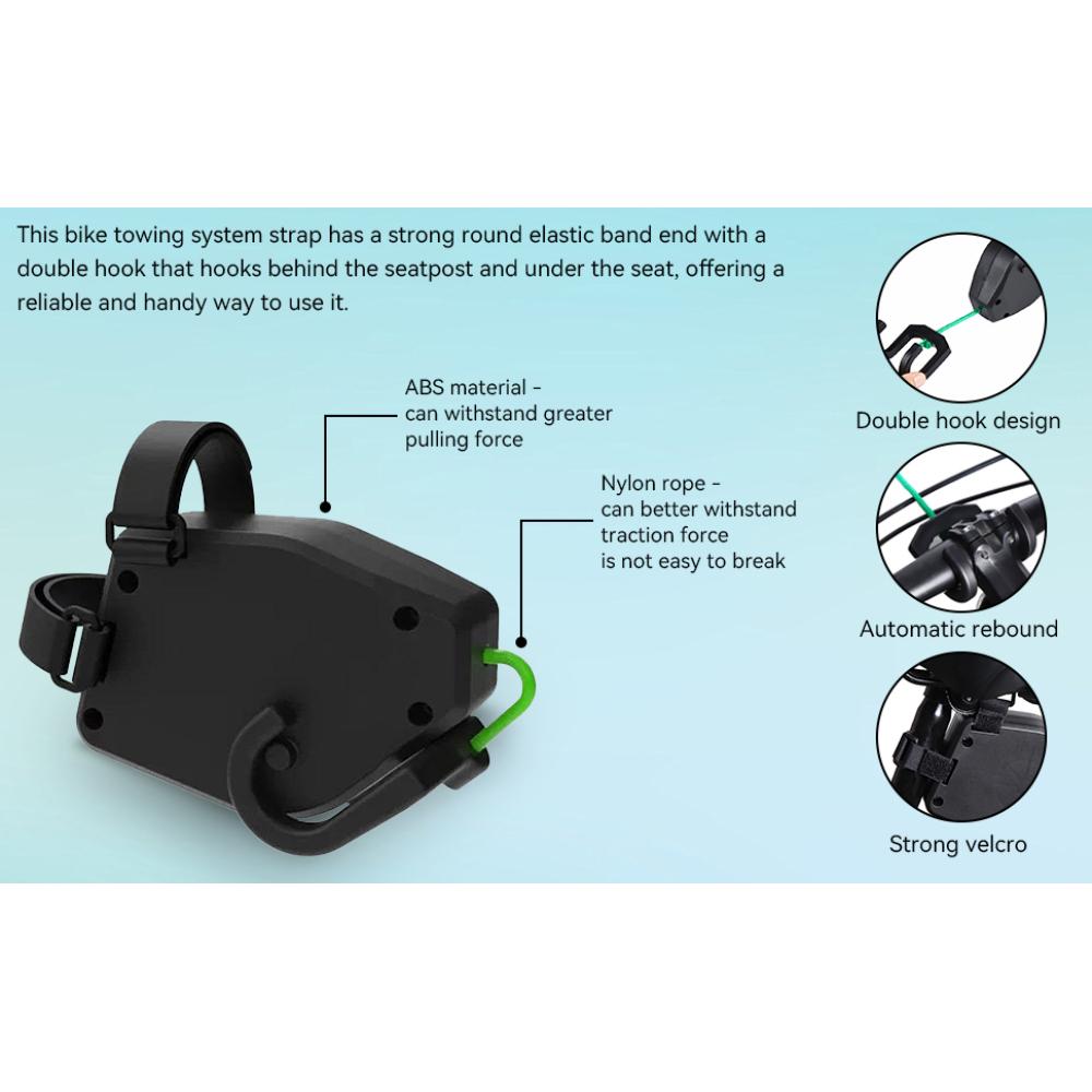 Bike Tow Rope for Children, Bike Towing System Rope for Parent-Kid Towing Straps Kids Tow Behind Bike System Secure Retractable